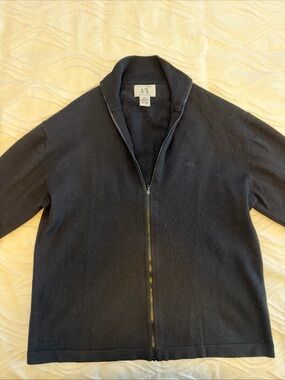 Sweater Armani Exchange Men's Black Full-Zip Knit Sweater Jacket
